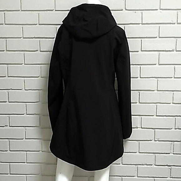 Calvin Klein Black Hooded Trench Coat. Size Medium  NWOT - Picture 9 of 16